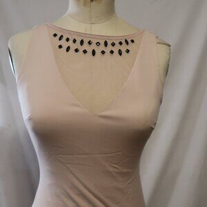 Blush Pink Embellished Bodycon Dress